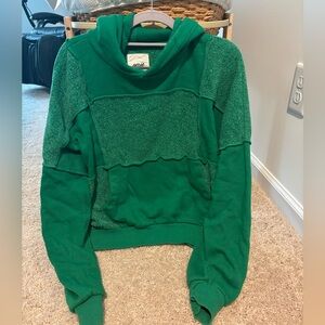 Green patchwork hoodie